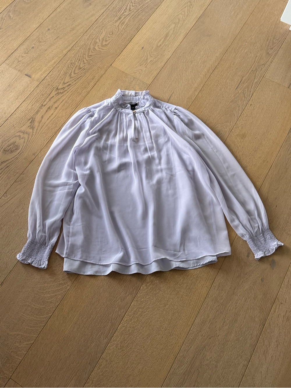 Ann Taylor Lavender Long-Sleeve Sheer Blouse Size Small NWT